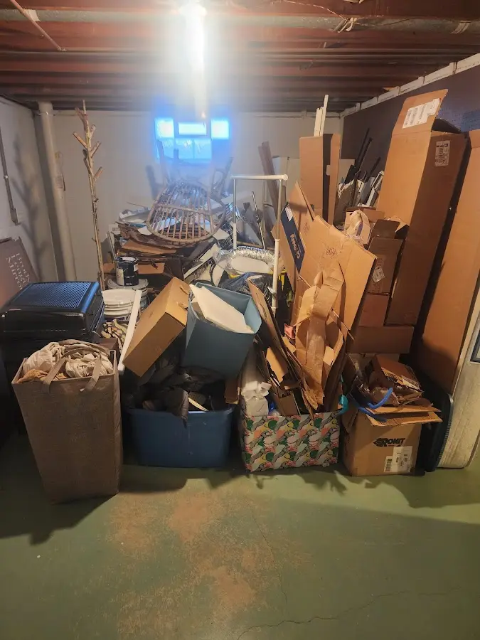 Roll-off dumpster container at job site for 4 Yard Dumpster Rental in Manteno